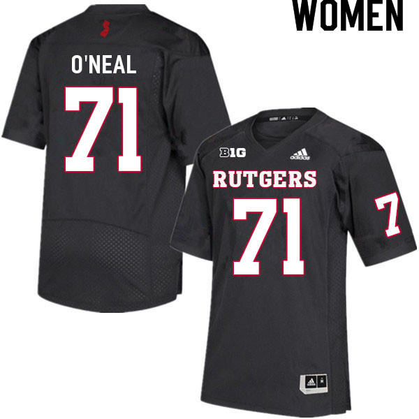 Women #71 Raiqwon O'Neal Rutgers Scarlet Knights College Football Jerseys Sale-Black - Click Image to Close